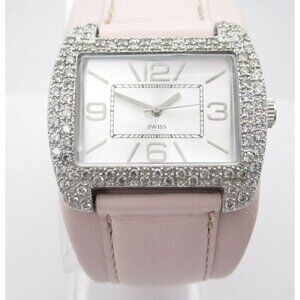 Women's DMQ Quartz Analog 39mm Swiss Dial Causal Crystal Watch (E161)